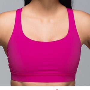 Lululemon energy bra in pink. Barley worn!